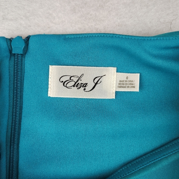 NWT Eliza J Sleeveless Side-tuck Ruffle Dress in Jade Size 0 Retail $148 - Picture 10 of 11